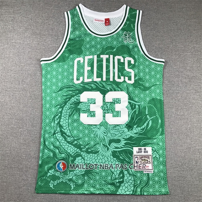 Maillot Boston Celtics Larry Bird NO 33 Asian Heritage Throwback 1985-86 Vert